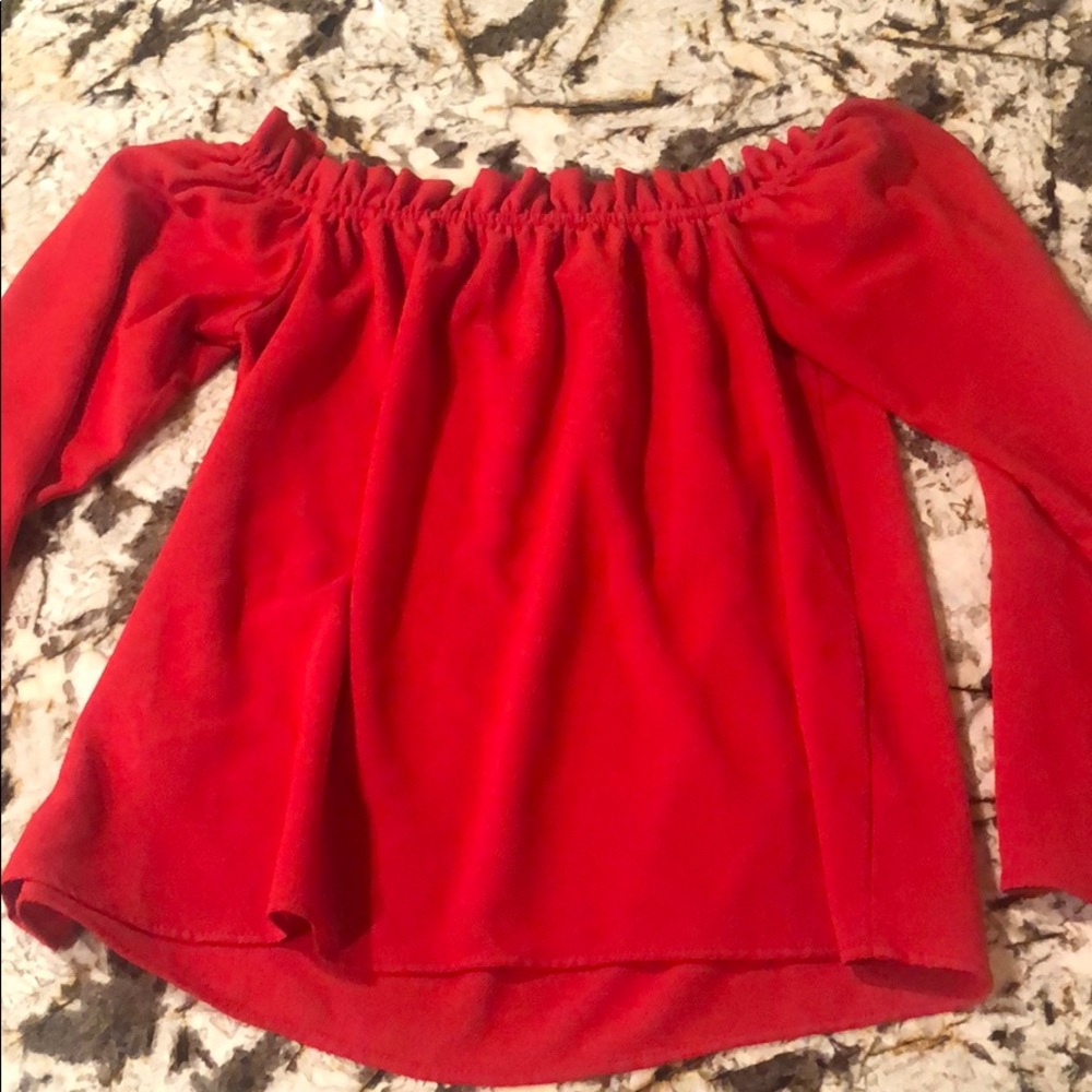 Red off the shoulder top